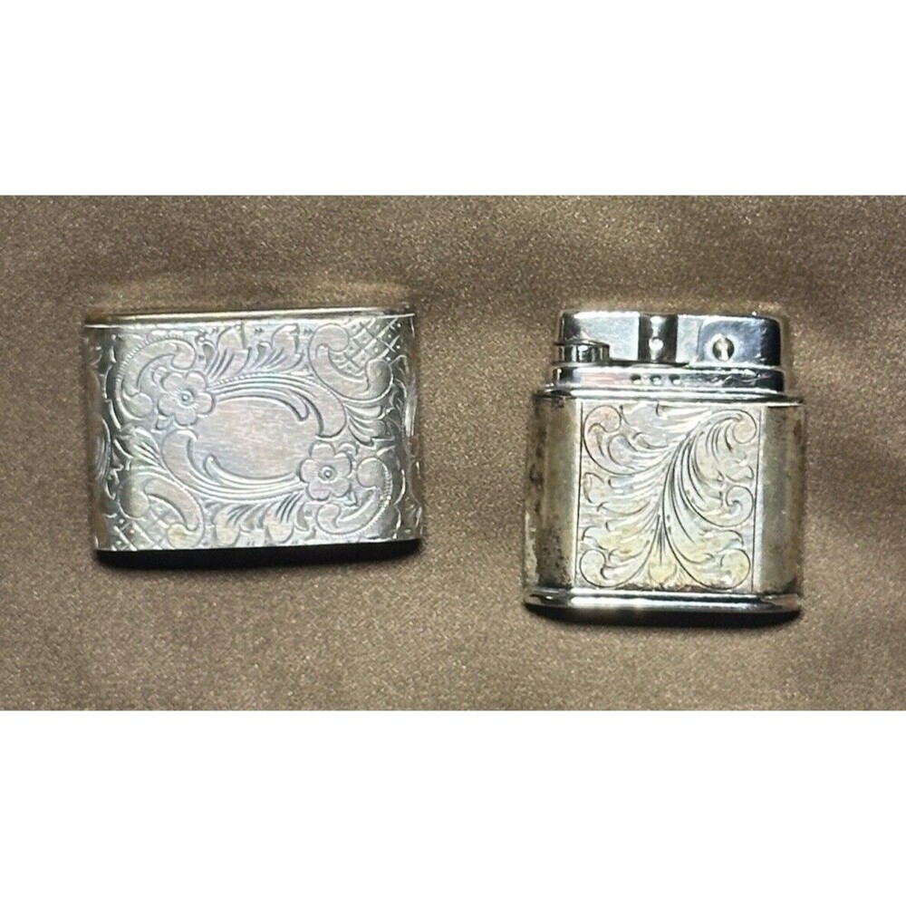 Rowenta Silver 835 Gas Lighter | Made In Germany | Floral Design | Collectible